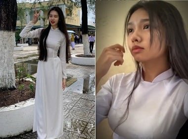 Nữ sinh Lâm Kim Thư khoe ảnh nóng trong áo dài