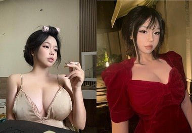Em gái xinh đẹp vui vẻ khi thực hiện tư thế 